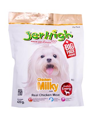 Jerhigh Chicken Milky Big Pack เจอร์ไฮ สติ๊ก มิลค์กี้ ขนมสุนัขรสนม แพ็คสุดคุ้ม (400g)