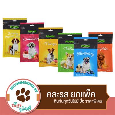 Fruity Set! PRAMA snack for dogs, Mixed 6 fruit flavors (70g x 6 pouchs)