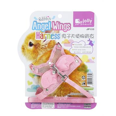 Jolly Angel Wings สายจูงปีกนางฟ้า สำหรับกระต่าย ปรับสายได้ (สีชมพู) (JP133)