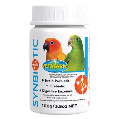 Vetafarm Avian Synbiotic ซินไบโอติก อาหารเสริมช่วยย่อยอาหาร เพิ่มภูมิต้านทาน ในนก
