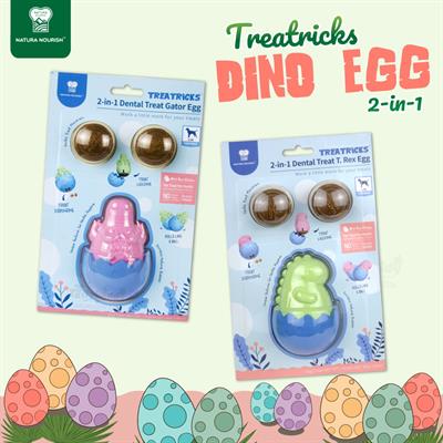 Natura Nourish Treatricks Dental Treat Gator/T.Rex Egg + Macarons