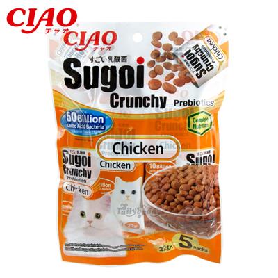 CIAO Sugoi เชาว์ สุโก้ย ครันชี่ อาหารแมว แบบเม็ด รสไก่ พลัส พรีไบโอติกส์ (110g,1.14kg)
