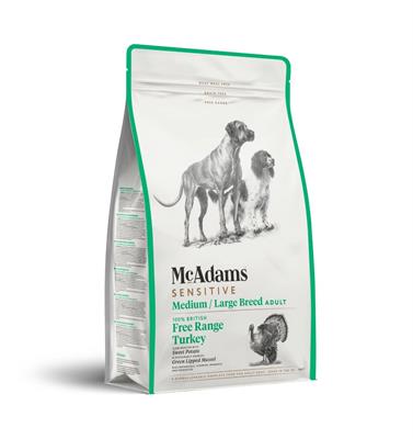 McAdams Sensitive Medium/Large Breed Free Range Turkey แมคอดัมส์ อาหารสุนัขพันธุ์กลาง-ใหญ่แพ้ง่าย สูตรไก่งวงฟรีเรนจ์ (2kg , 5kg ,10kg)
